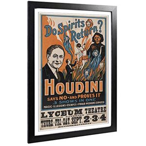 Big Box Art Framed Print of Houdini Vintage Circus Poster (14) Design Wall Art Picture Home Decor for Kitchen, Living Room, Bedroom, Hallway, Black, A2 / 24.5x18 Inch / 62x45cm Big Box Art Framed Print of Houdini Vintage Circus Poster (14) Design Wall Art Picture Home Decor for Kitchen, Living Room, Bedroom, Hallway, Black, A2 / 24.5x18 Inch / 62x45cm