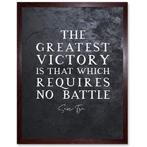 Artery8 Slate Inspiring Quote Sun Tzu Greatest Victory No Battle Art Print Framed Poster Wall Decor 12x16 inch Artery8 Slate Inspiring Quote Sun Tzu Greatest Victory No Battle Art Print Framed Poster Wall Decor 12x16 inch