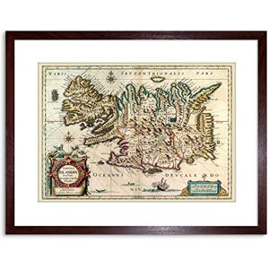 Wee Blue Coo Map Antique 1630 Blaeu Iceland Framed Wall Art Print Wee Blue Coo Map Antique 1630 Blaeu Iceland Framed Wall Art Print