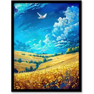 Artery8 Golden Yellow Wheat Fields Countryside Landscape Living Room Artwork Framed Wall Art Print A4 Artery8 Golden Yellow Wheat Fields Countryside Landscape Living Room Artwork Framed Wall Art Print A4