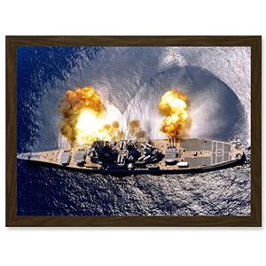 Artery8 Elliot US Navy USS Iowa Battleship Fires Broadside BB-61 Photo Artwork Framed Wall Art Print A4 Artery8 Elliot US Navy USS Iowa Battleship Fires Broadside BB-61 Photo Artwork Framed Wall Art Print A4
