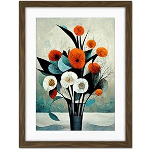 Doppelganger33 LTD Flowers Floral Display Bouquet Modern Abstract Teal Orange Artwork Framed Wall Art Print 18X24 Inch Doppelganger33 LTD Flowers Floral Display Bouquet Modern Abstract Teal Orange Artwork Framed Wall Art Print 18X24 Inch
