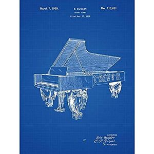 Artery8 Gugler Steinway Grand Piano Classical Music 1939 Patent Plan Unframed Wall Art Print Poster Home Decor Premium Artery8 Gugler Steinway Grand Piano Classical Music 1939 Patent Plan Unframed Wall Art Print Poster Home Decor Premium