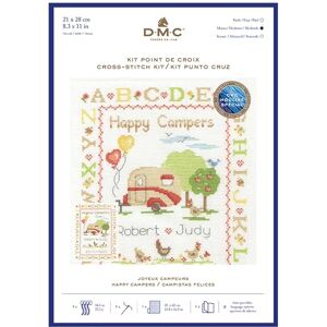 DMC Happy Campers Scross-Stitch Kit DMC Happy Campers Scross-Stitch Kit