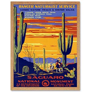 Wee Blue Coo Travel Saguaro Monument Desert Cactus Cowboy USA Art Print Framed Poster Wall Decor 12X16 Inch Wee Blue Coo Travel Saguaro Monument Desert Cactus Cowboy USA Art Print Framed Poster Wall Decor 12X16 Inch