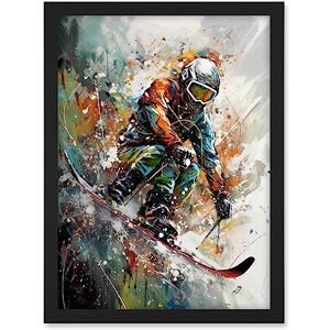 Artery8 Skier Skiing Winter Sport Paint Splat Painting Artwork Framed A3 Wall Art Print Artery8 Skier Skiing Winter Sport Paint Splat Painting Artwork Framed A3 Wall Art Print