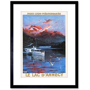 Wee Blue Coo TRAVEL MOUNTAIN LAKE D'ANNECY FRANCE VINTAGE ADVERTISING FRAMED PRINT F97X7102 Wee Blue Coo TRAVEL MOUNTAIN LAKE D'ANNECY FRANCE VINTAGE ADVERTISING FRAMED PRINT F97X7102