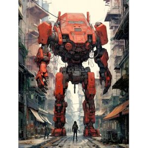 Artery8 Red Mecha Robot in City Street Anime Sci-Fi Artwork Giant Humanoid Machine Fantasy Science Fiction Large Wall Art Poster Print Thick Paper 18X24 Inch Artery8 Red Mecha Robot in City Street Anime Sci-Fi Artwork Giant Humanoid Machine Fantasy Science Fiction Large Wall Art Poster Print Thick Paper 18X24 Inch
