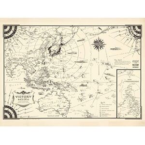 Artery8 Map Ernest Dudley Chase 1944 Pacific Victory Japan WWII Premium Wall Art Canvas Print 18X24 Inch Artery8 Map Ernest Dudley Chase 1944 Pacific Victory Japan WWII Premium Wall Art Canvas Print 18X24 Inch