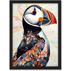 Artery8 Multicolour Pattern Feather Puffin Bird Folk Art Artwork Framed A3 Wall Art Print Artery8 Multicolour Pattern Feather Puffin Bird Folk Art Artwork Framed A3 Wall Art Print
