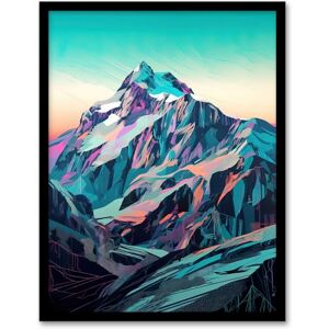Wee Blue Coo Striking K2 Mountain Landscape Pastel Colour Artwork Turquoise Pink Orange Summit Snow Peak Artwork Framed Wall Art Print A4 Wee Blue Coo Striking K2 Mountain Landscape Pastel Colour Artwork Turquoise Pink Orange Summit Snow Peak Artwork Framed Wall Art Print A4