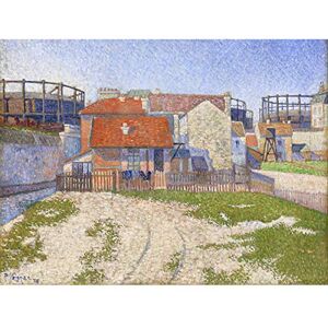 Fine Art Prints Paul Signac Gasometers At Clichy Großer Kunstdruck auf Leinwand, Premium-Poster, Wandbild Fine Art Prints Paul Signac Gasometers At Clichy Großer Kunstdruck auf Leinwand, Premium-Poster, Wandbild