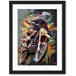 Artery8 Dirt Bike Sport Splatter Paint Motocross Rider Artwork Framed Wall Art Print 18X24 Inch Artery8 Dirt Bike Sport Splatter Paint Motocross Rider Artwork Framed Wall Art Print 18X24 Inch