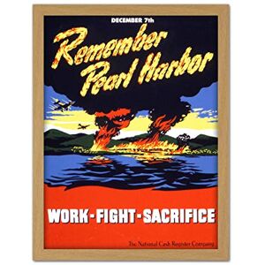 Fine Art Prints War WWII USA Remember Pearl Harbor Fight Work Advert Artwork Framed Wall Art Print 18X24 Inch Fine Art Prints War WWII USA Remember Pearl Harbor Fight Work Advert Artwork Framed Wall Art Print 18X24 Inch