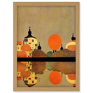 Wee Blue Coo Gustav Klimt Style Autumn Lakeside Town Church Reflection Artwork Framed Wall Art Print A4 Wee Blue Coo Gustav Klimt Style Autumn Lakeside Town Church Reflection Artwork Framed Wall Art Print A4