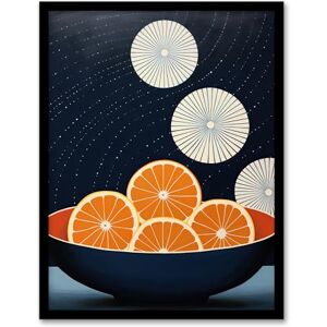 Wee Blue Coo Citrus Circles Oranges in Bowl Night Sky Blue Abstract Oil Painting Artwork Framed Wall Art Print A4 Wee Blue Coo Citrus Circles Oranges in Bowl Night Sky Blue Abstract Oil Painting Artwork Framed Wall Art Print A4
