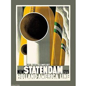 Wee Blue Coo Travel Transport Holland America Line Ship Liner Funnel USA Art Print Poster Wall Decor 12X16 Inch Wee Blue Coo Travel Transport Holland America Line Ship Liner Funnel USA Art Print Poster Wall Decor 12X16 Inch