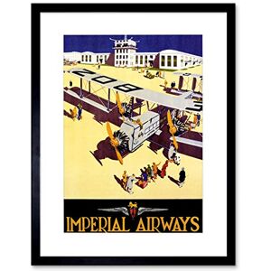 Wee Blue Coo Travel Imperial Airways Retro Aeroplane Propellor UK Framed Wall Art Print Wee Blue Coo Travel Imperial Airways Retro Aeroplane Propellor UK Framed Wall Art Print