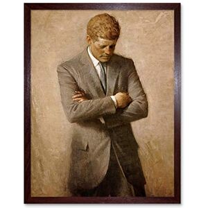 Fine Art Prints Shikler Official Portrait US President John Kennedy JFK Painting Art Print Framed Poster Wall Decor 12x16 inch Fine Art Prints Shikler Official Portrait US President John Kennedy JFK Painting Art Print Framed Poster Wall Decor 12x16 inch