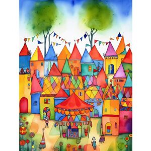 Artery8 English Village Fete Fair Folk Art Large Wall Art Poster Print Thick Paper 18X24 Inch Artery8 English Village Fete Fair Folk Art Large Wall Art Poster Print Thick Paper 18X24 Inch