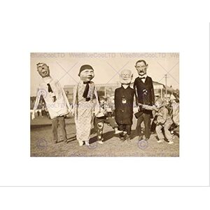 Wee Blue Coo VINTAGE CULTURAL CARNIVAL CLOWNS MASKS EFFIGIES FRAMED ART PRINT MOUNT B12X4012 Wee Blue Coo VINTAGE CULTURAL CARNIVAL CLOWNS MASKS EFFIGIES FRAMED ART PRINT MOUNT B12X4012