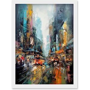 Artery8 New York City Rainy Day Abstract Action Cityscape Artwork Framed Wall Art Print A4 Artery8 New York City Rainy Day Abstract Action Cityscape Artwork Framed Wall Art Print A4