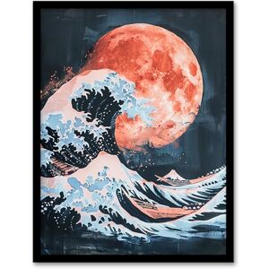 Artery8 Surreal Great Wave Blood Moon Sea Storm Painting Living Room Artwork Framed Wall Art Print A4 Artery8 Surreal Great Wave Blood Moon Sea Storm Painting Living Room Artwork Framed Wall Art Print A4