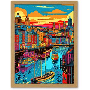 Artery8 Vibrant Liverpool City Waterfront Sunset Cityscape Artwork Framed Wall Art Print 18X24 Inch Artery8 Vibrant Liverpool City Waterfront Sunset Cityscape Artwork Framed Wall Art Print 18X24 Inch