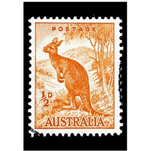 Wee Blue Coo Postage Stamp Australia Kangaroo Animal Photo Wall Art Print Wee Blue Coo Postage Stamp Australia Kangaroo Animal Photo Wall Art Print