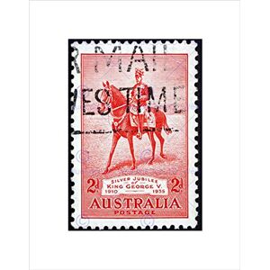 Wee Blue Coo STAMP AUSTRALIA VINTAGE KING GEORGE V CHARGER ANZAC FRAMED ART PRINT B12X8859 Wee Blue Coo STAMP AUSTRALIA VINTAGE KING GEORGE V CHARGER ANZAC FRAMED ART PRINT B12X8859