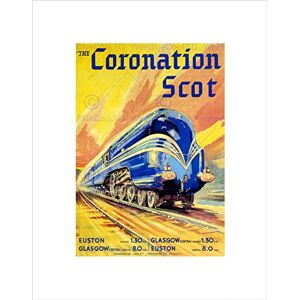 Wee Blue Coo TRAVEL CORONATION SCOT FAST TRAIN RAIL ENGINE SPEED UK FRAMED PRINT B12X10272 Wee Blue Coo TRAVEL CORONATION SCOT FAST TRAIN RAIL ENGINE SPEED UK FRAMED PRINT B12X10272