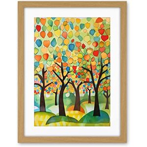 Artery8 Apple Tree Orchard Abstract Folk Art Landscape Watercolour Painting Artwork Framed Wall Art Print 18X24 Inch Artery8 Apple Tree Orchard Abstract Folk Art Landscape Watercolour Painting Artwork Framed Wall Art Print 18X24 Inch