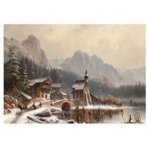 Wee Blue Coo Painting Landscape Rural Doll Winter Fun Wall Art Print Wee Blue Coo Painting Landscape Rural Doll Winter Fun Wall Art Print