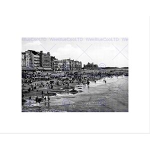 Wee Blue Coo Beach At High Water Ostend Belgium Vintage Old BW Wall Art Print Wee Blue Coo Beach At High Water Ostend Belgium Vintage Old BW Wall Art Print
