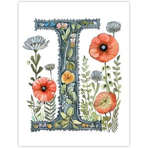 Artery8 Letter I in Watercolour Wildflowers Poppy Bouquet Floral Word Art For Her Birthday Mum Wife Woman Friend Extra Large XL Wall Art Poster Print Artery8 Letter I in Watercolour Wildflowers Poppy Bouquet Floral Word Art For Her Birthday Mum Wife Woman Friend Extra Large XL Wall Art Poster Print