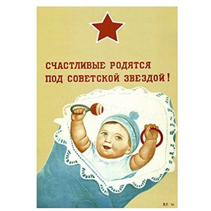 Wee Blue Coo Ad Political Happy Born Under Star Soviet Union Wall Art Print Wee Blue Coo Ad Political Happy Born Under Star Soviet Union Wall Art Print