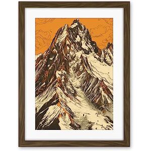 Artery8 K2 Mountain Peak Summit Climbers White and Orange Artwork Framed Wall Art Print 18X24 Inch Artery8 K2 Mountain Peak Summit Climbers White and Orange Artwork Framed Wall Art Print 18X24 Inch