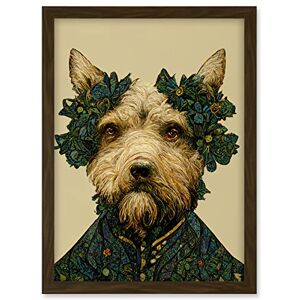 Doppelganger33 LTD Cute Fun Westie Dog Vintage William Morris Style Artwork Framed A3 Wall Art Print Doppelganger33 LTD Cute Fun Westie Dog Vintage William Morris Style Artwork Framed A3 Wall Art Print