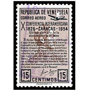Wee Blue Coo Postage Stamp Venezuela Simon Bolivar Quote Caracas Wall Art Print Wee Blue Coo Postage Stamp Venezuela Simon Bolivar Quote Caracas Wall Art Print