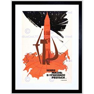 Wee Blue Coo SPACE CULTURAL COSMONAUT ROCKET LAUNCH USSR BLACK FRAMED ART PRINT B12X4665 Wee Blue Coo SPACE CULTURAL COSMONAUT ROCKET LAUNCH USSR BLACK FRAMED ART PRINT B12X4665