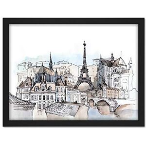 Wee Blue Coo France Ink Drawing Paris Artwork Framed Wall Art Print 18X24 Inch Wee Blue Coo France Ink Drawing Paris Artwork Framed Wall Art Print 18X24 Inch