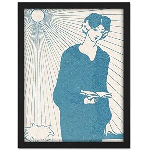 Artery8 Ilona Mate Ex Libris Sun Woman Book Illustration Artwork Framed Wall Art Print 18X24 Inch Artery8 Ilona Mate Ex Libris Sun Woman Book Illustration Artwork Framed Wall Art Print 18X24 Inch