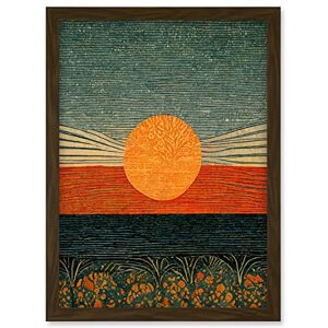 Doppelganger33 LTD William Morris Style Sunrise Over Sea Abstract Artwork Framed A3 Wall Art Print Doppelganger33 LTD William Morris Style Sunrise Over Sea Abstract Artwork Framed A3 Wall Art Print