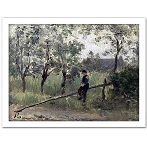 Artery8 Jozef Israels Country Boy On Pole Barrier Painting Artwork Framed Wall Art Print 18X24 Inch Artery8 Jozef Israels Country Boy On Pole Barrier Painting Artwork Framed Wall Art Print 18X24 Inch