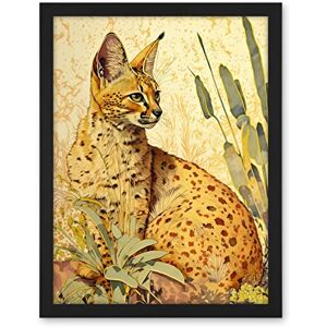Artery8 Serval Cat in Nature Detailed Watercolour and Ink Bright Illustration Artwork Framed Wall Art Print 18X24 Inch Artery8 Serval Cat in Nature Detailed Watercolour and Ink Bright Illustration Artwork Framed Wall Art Print 18X24 Inch