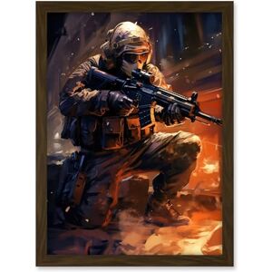 Artery8 Army Warfare Desert Sniper Explosion Flames Oil Painting Soldier Action Scene Artwork Framed A3 Wall Art Print Artery8 Army Warfare Desert Sniper Explosion Flames Oil Painting Soldier Action Scene Artwork Framed A3 Wall Art Print