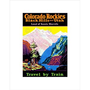 Wee Blue Coo Travel Rail Colorado Rockies Camp Fire Scenic Wall Art Print Wee Blue Coo Travel Rail Colorado Rockies Camp Fire Scenic Wall Art Print