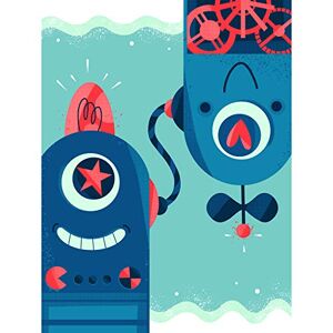 Wee Blue Coo Robot Friends Large Wall Art Print Canvas Premium Poster Wee Blue Coo Robot Friends Large Wall Art Print Canvas Premium Poster