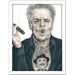 Wee Blue Coo Jack Nicholson Tattoo Inked Ikons Wayne Maguire Artwork Framed Wall Art Print 18X24 Inch Wee Blue Coo Jack Nicholson Tattoo Inked Ikons Wayne Maguire Artwork Framed Wall Art Print 18X24 Inch