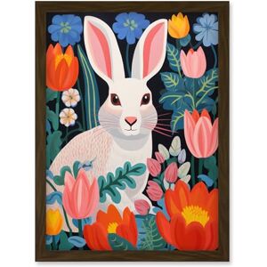 Artery8 Bunny Rabbit in Colourful Bold Vibrant Flowers Kids Bedroom Floral Artwork Garden Spring Blooms Artwork Framed Wall Art Print A4 Artery8 Bunny Rabbit in Colourful Bold Vibrant Flowers Kids Bedroom Floral Artwork Garden Spring Blooms Artwork Framed Wall Art Print A4
